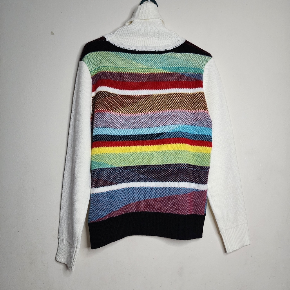 Inserch mens long sleeve turtleneck Multicolored sweater size small